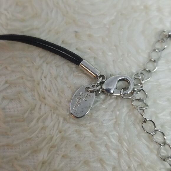 Lia Sophia Necklace Round Circle Brown Gold Silver Black String Necklace - Picture 5 of 9